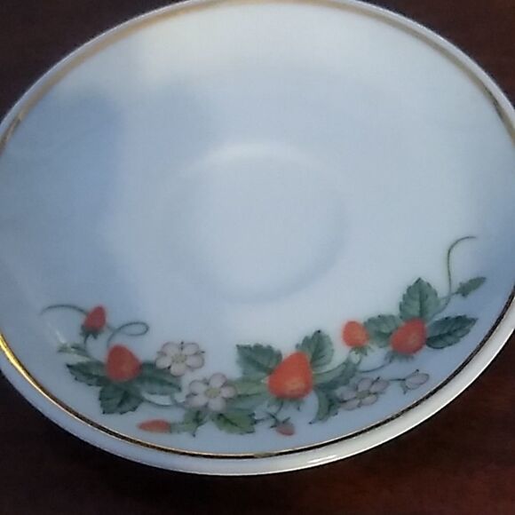 Strawberry Porcelain Demi Cup Saucer - Picture 1 of 2